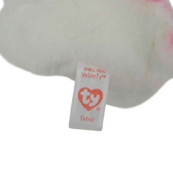 Ty Tabor White Tiger Pink Stripes Beanie‎ Baby VelveTy Stuffed Animal Plush 6" - Picture 10 of 10